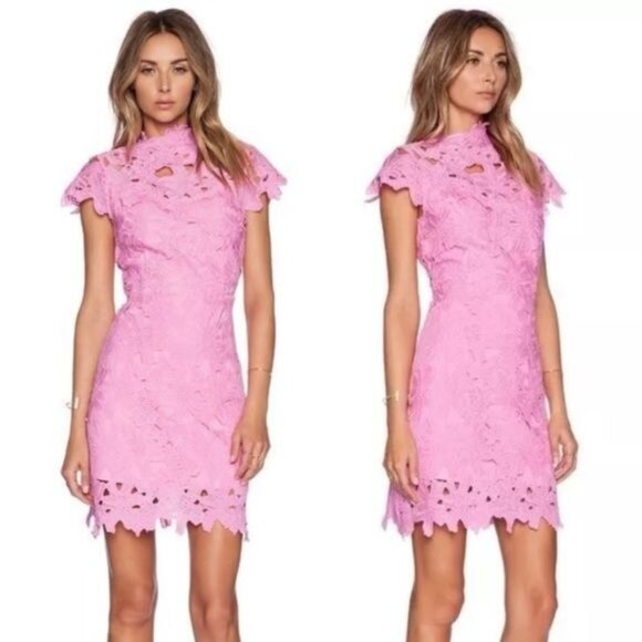 J.O.A. Dresses & Skirts - J.O.A. pink floral embossed eyelet mini dress S
